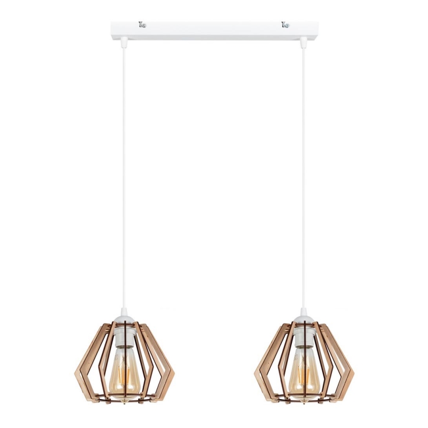 Lampadario su filo BERGO 2xE27/60W/230V bianco