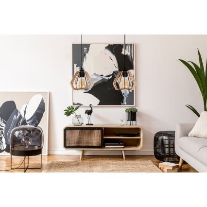 Lampadario su filo BERGO 2xE27/60W/230V nero