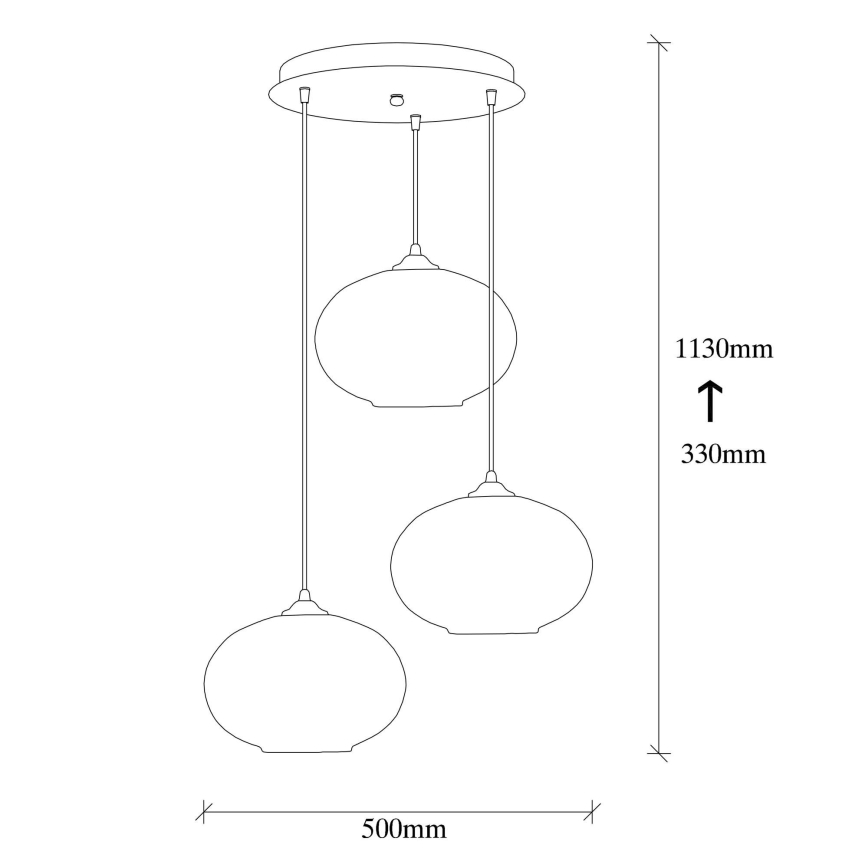 Lampadario su filo CAMINI 3xE27/40W/230V