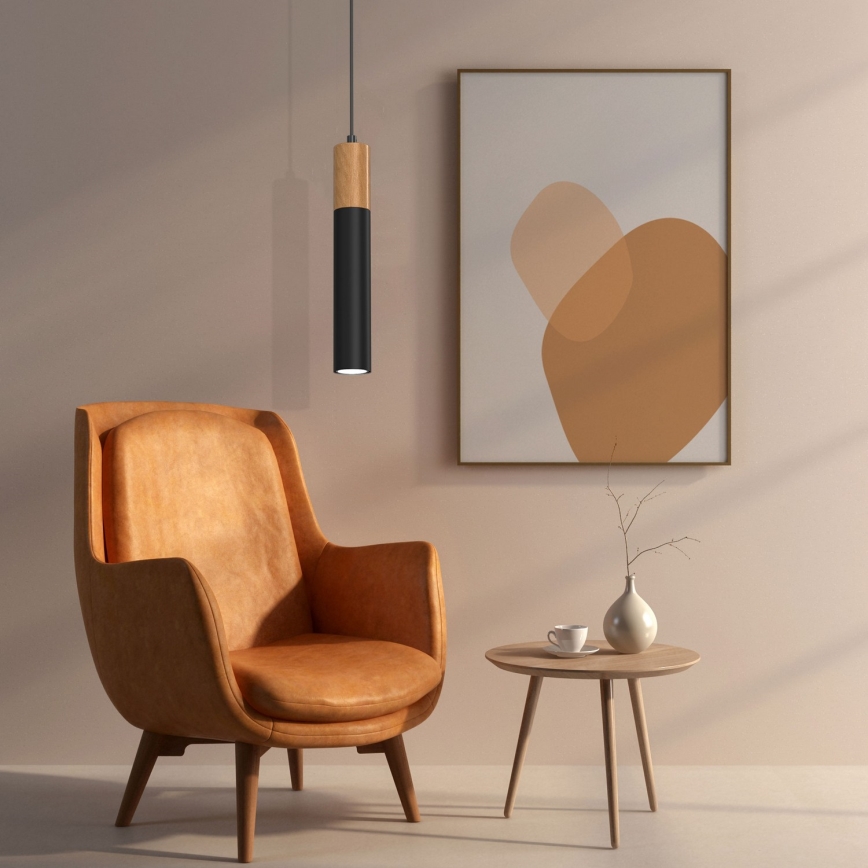 Lampadario su filo CASSA 1xGU10/60W/230V nero