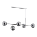 Lampadario su filo DANSA 5xE14/10W/230V grigio/cromo luminoso