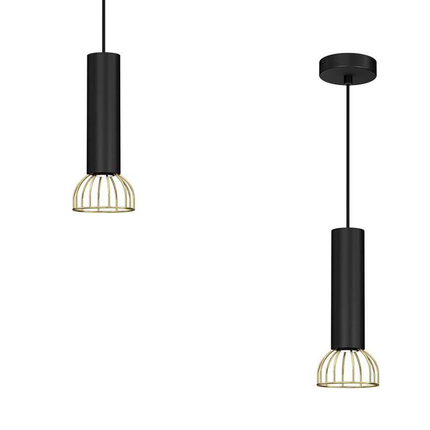 Lampadario su filo  DANTE 1xGU10/25W/230V nero/oro