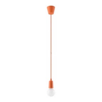 Lampadario su filo DIEGO 1xE27/60W/230V arancione