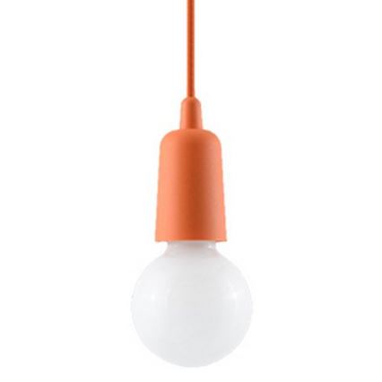 Lampadario su filo DIEGO 1xE27/60W/230V arancione