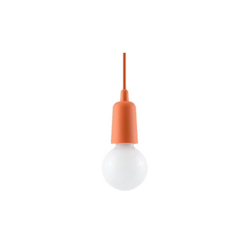 Lampadario su filo DIEGO 1xE27/60W/230V arancione