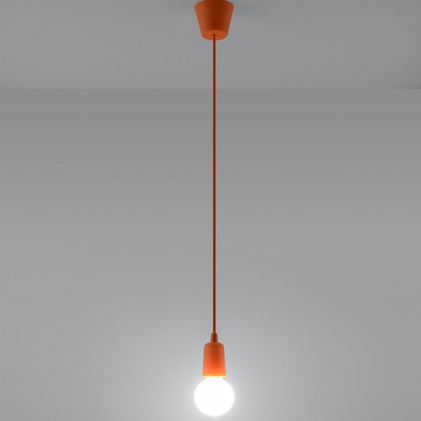 Lampadario su filo DIEGO 1xE27/60W/230V arancione