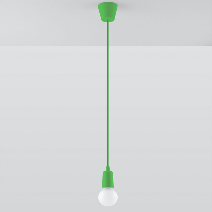 Lampadario su filo DIEGO 1xE27/60W/230V verde