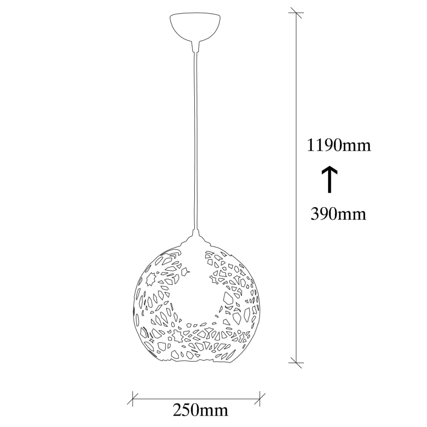 Lampadario su filo FELLINI 1xE27/100W/230V