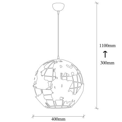 Lampadario su filo FELLINI 1xE27/40W/230V