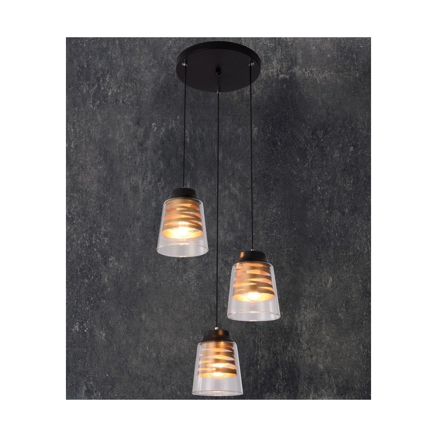 Lampadario su filo FRESNO 3xE27/60W/230V