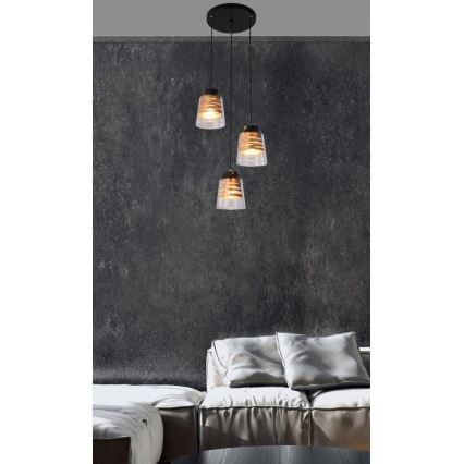 Lampadario su filo FRESNO 3xE27/60W/230V