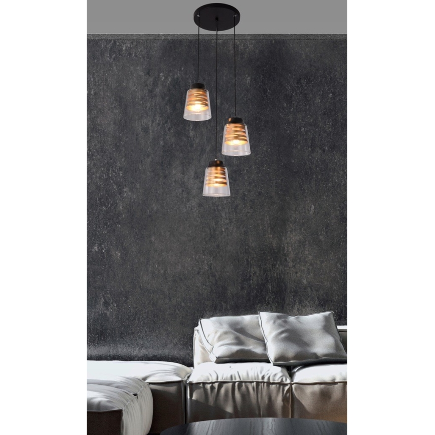 Lampadario su filo FRESNO 3xE27/60W/230V