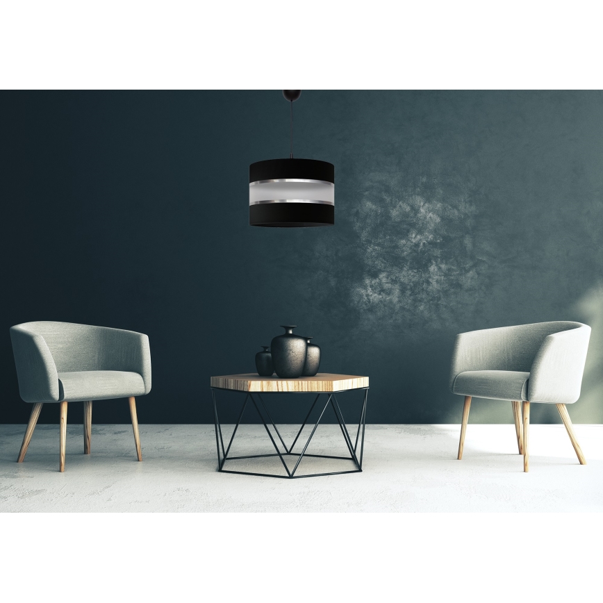 Lampadario su filo HELEN 1xE27/15W/230V nero