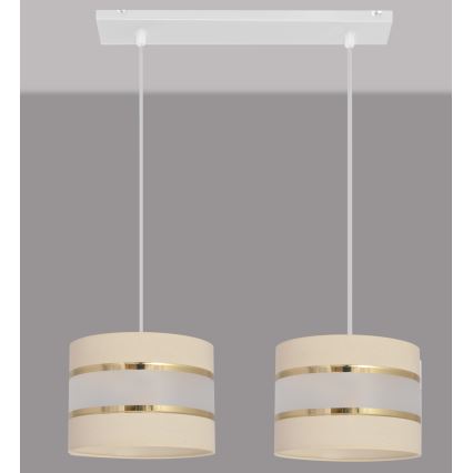 Lampadario su filo HELEN 2xE27/15W/230V crema