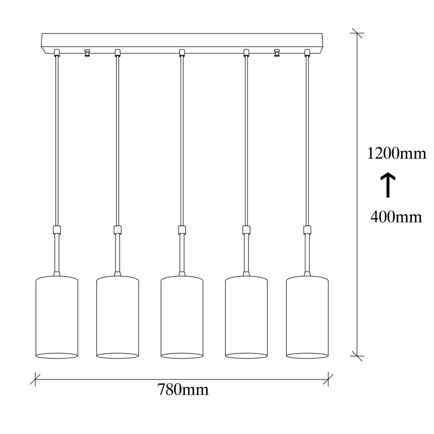 Lampadario su filo KEM 5xE27/40W/230V