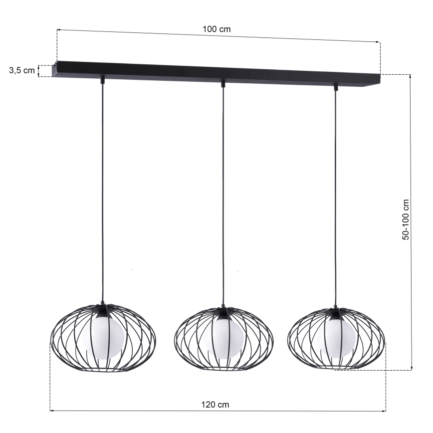 Lampadario su filo KRONOS 3xE14/40W/230V