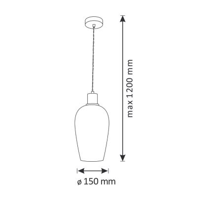 Lampadario su filo LAGRI 1xE27/20W/230V