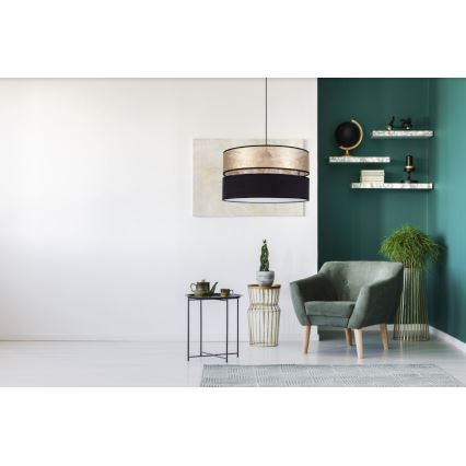 Lampadario su filo LIMA 1xE27/60W/230V dorato/nero