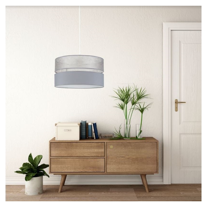 Lampadario su filo  LIMA 1xE27/60W/230V grigio