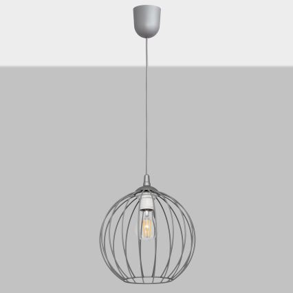 Lampadario su filo MERCURE 1xE27/15W/230V grigio