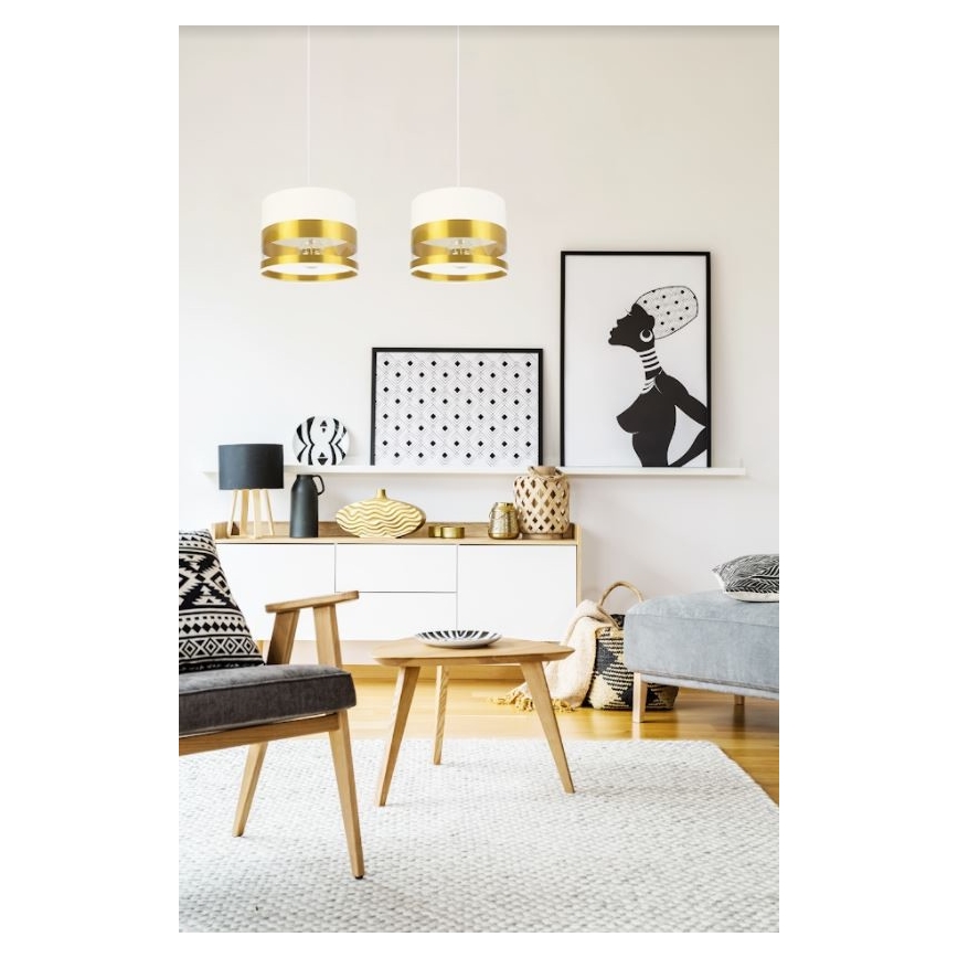 Lampadario su filo MILO 2xE27/60W/230V dorato