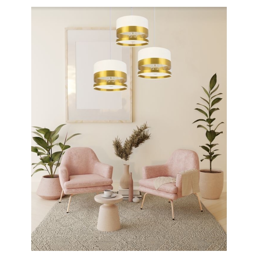 Lampadario su filo MILO 3xE27/60W/230V dorato