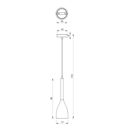 Lampadario su filo MUZA NEW 1xE27/60W/230V nero