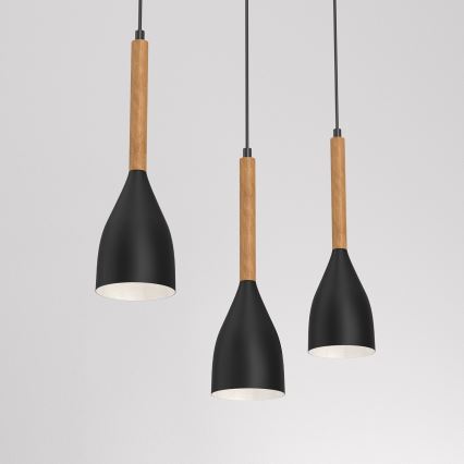 Lampadario su filo MUZA NEW 3xE27/60W/230V nero