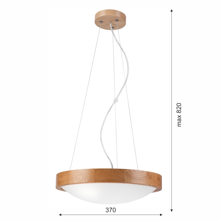 Lampadario su filo OAK SLIM 2xE27/60W/230V ø 37 cm quercia