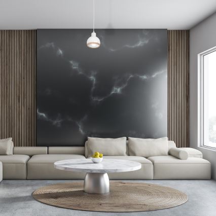Lampadario su filo OVAL 1xE27/60W/230V bianco
