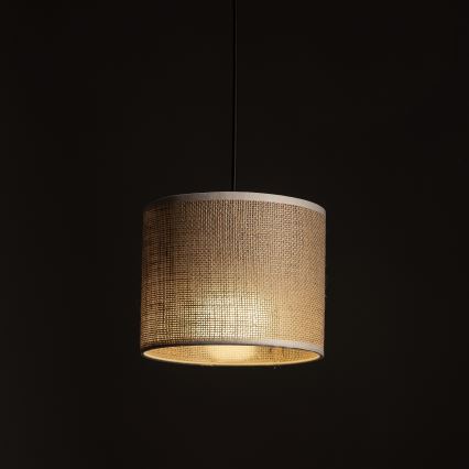 Lampadario a sospensione con filo per sistema ferroviario monofase TRACER 1xE27/15W/230V diametro 20 cm nero/marrone