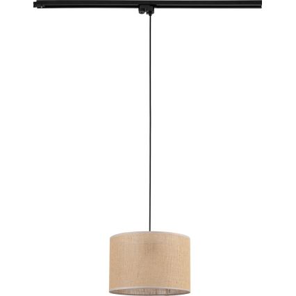 Lampadario a sospensione con filo per sistema ferroviario monofase TRACER 1xE27/15W/230V diametro 30 cm nero/marrone