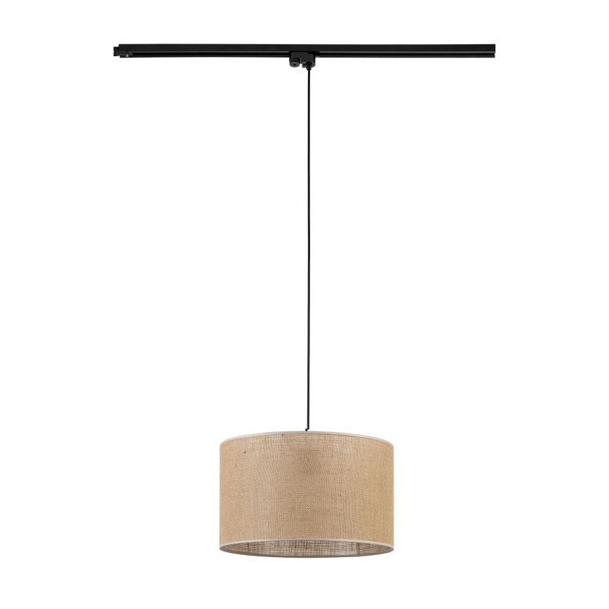 Lampadario a sospensione con filo per sistema ferroviario monofase TRACER 1xE27/15W/230V diametro 38 cm nero/marrone