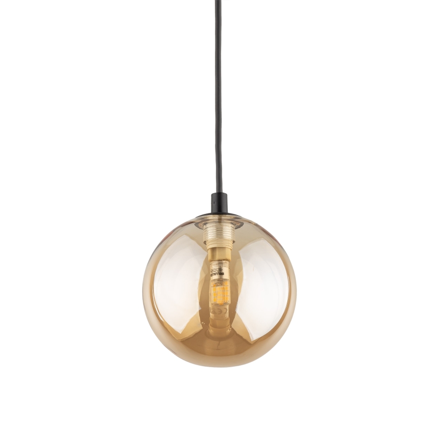 Lampadario a sospensione con filo per sistema ferroviario monofase TRACER 1xG9/8W/230V nero/fumé marrone