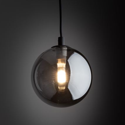Lampadario a sospensione con filo per sistema ferroviario monofase TRACER 1xG9/8W/230V nero/fumé nero