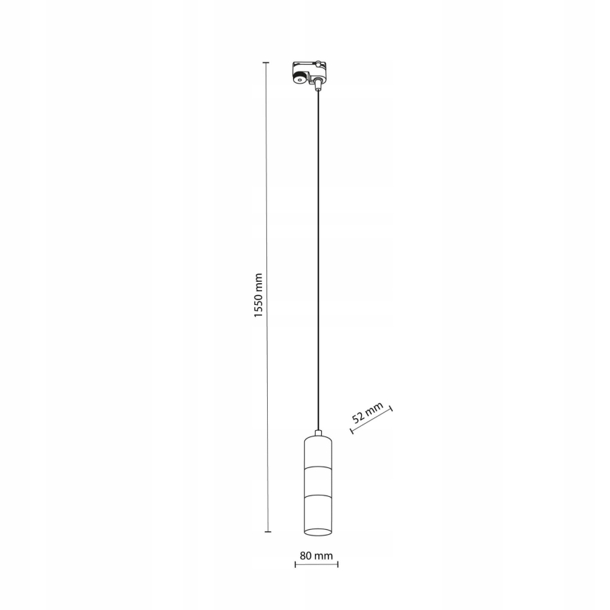 Lampadario a sospensione con filo per sistema ferroviario monofase TRACER 1xGU10/10W/230V nero/oro