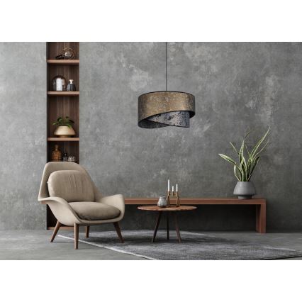 Lampadario su filo  REZO 1xE27/60W/230V grigio/dorato