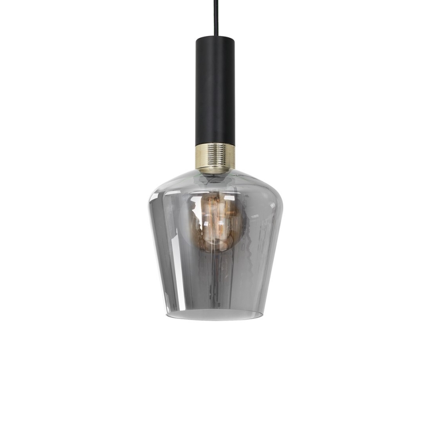 Lampadario su filo ROMA BLACK 1xE27/60W/230V