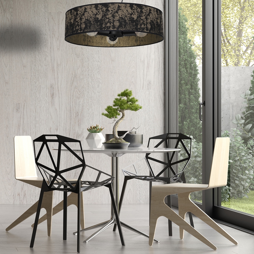 Lampadario su filo SATINO 3xE27/60W/230V oro