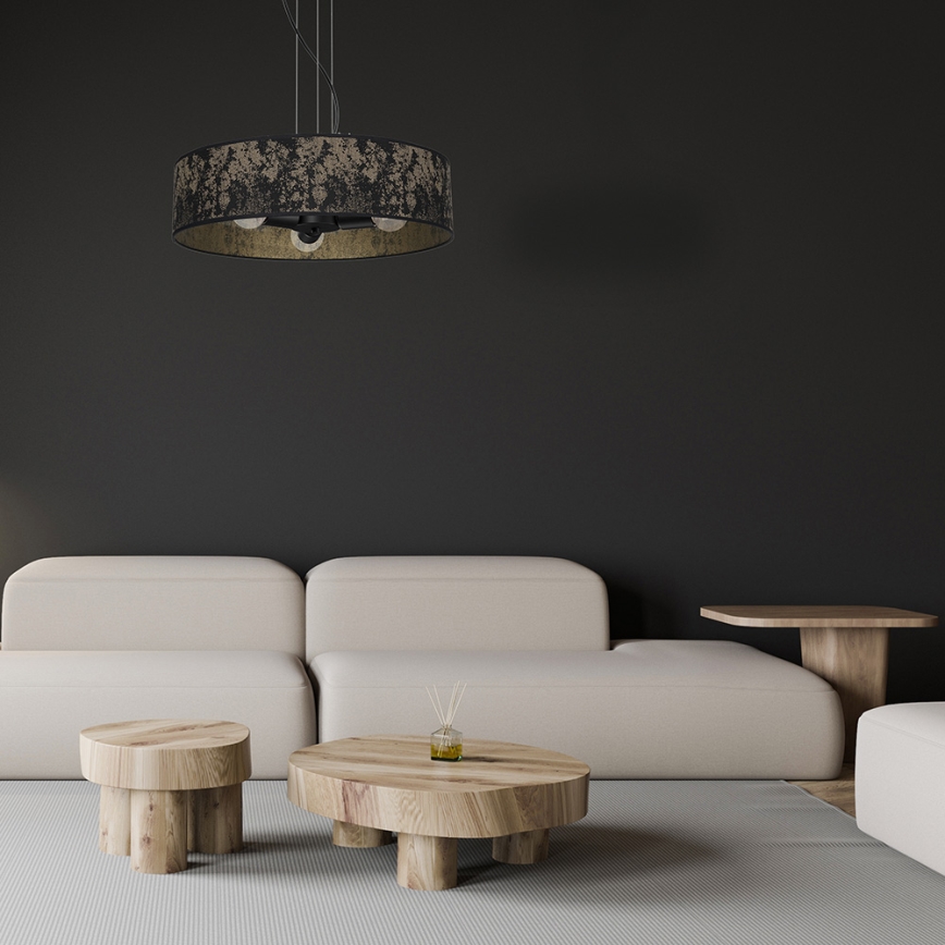 Lampadario su filo SATINO 3xE27/60W/230V oro