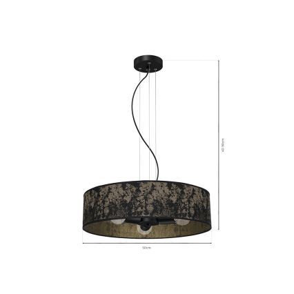 Lampadario su filo SATINO 3xE27/60W/230V oro