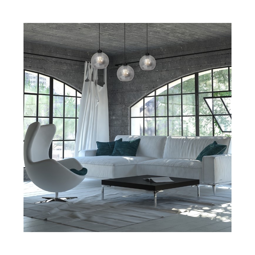 Lampadario su filo SOFIA 3xE27/60W/230V nero