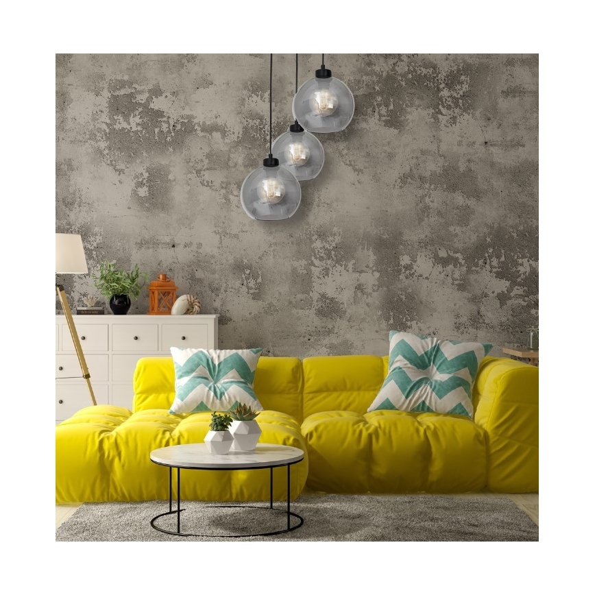 Lampadario su filo SOFIA 3xE27/60W/230V nero