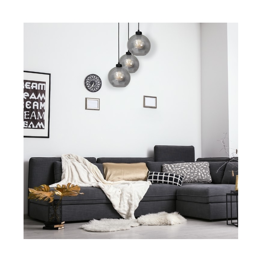 Lampadario su filo SOFIA 3xE27/60W/230V nero
