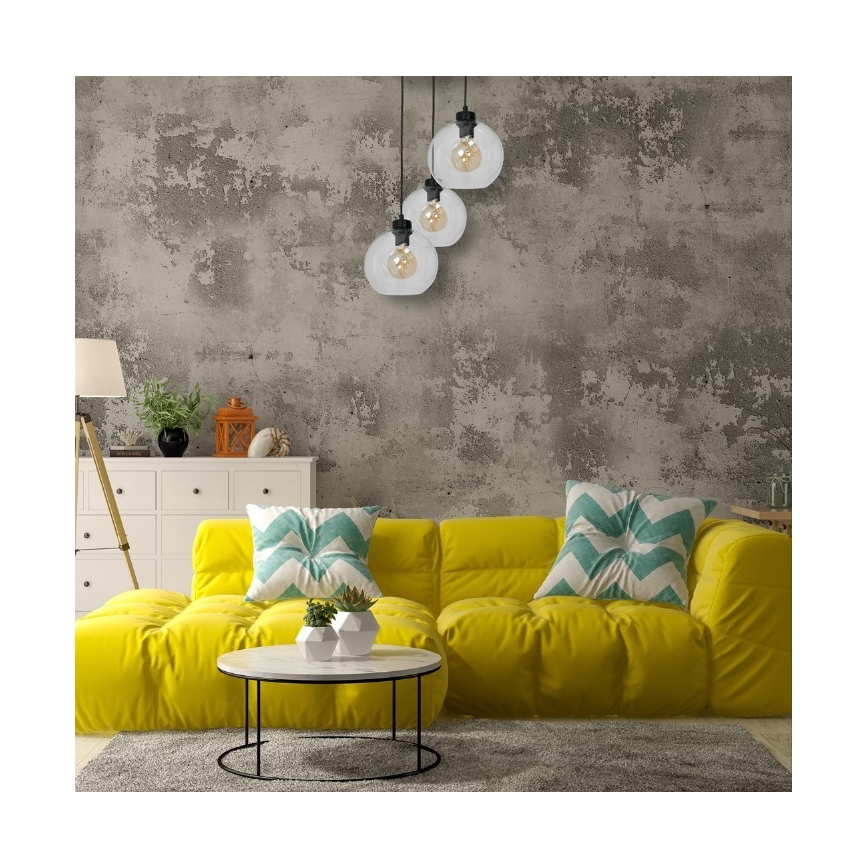 Lampadario su filo SOFIA 3xE27/60W/230V trasparente