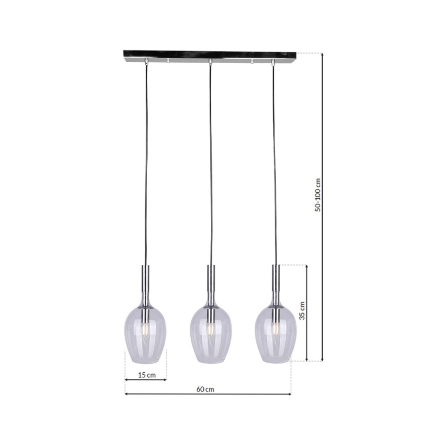Lampadario su filo TANGO 3xE14/40W/230V chiaro