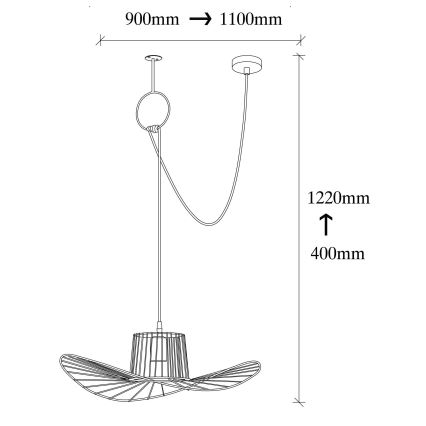 Lampadario su filo TEL 1xE27/40W/230V