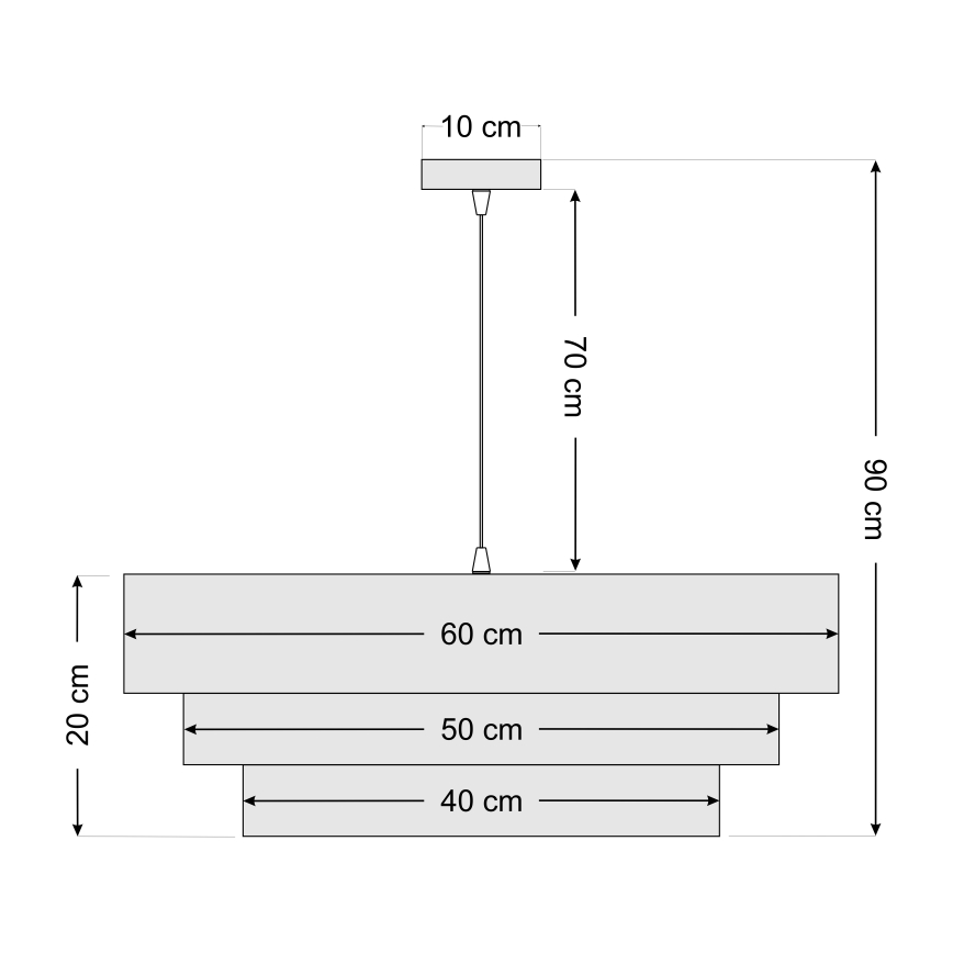 Lampadario su filo TRINITI 1xE27/60W/230V marrone/beige/oro
