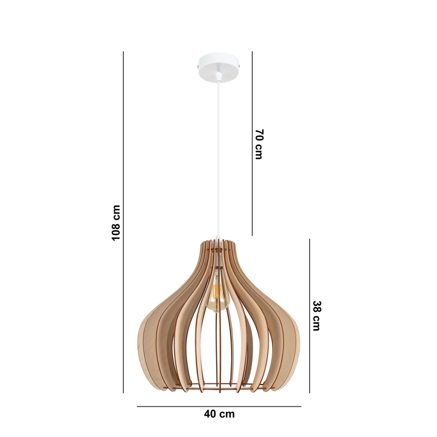Lampadario su filo WILL 1xE27/60W/230V bianco