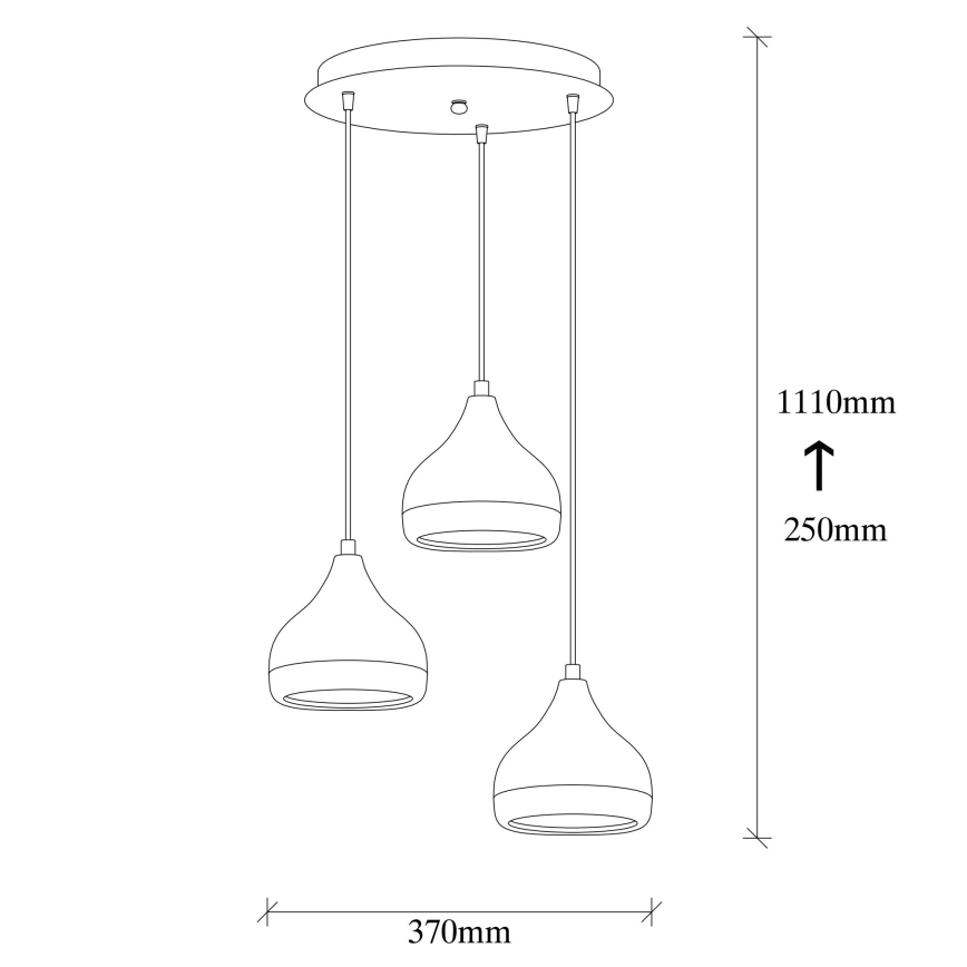 Lampadario su filo YILDO 3xE27/40W/230V